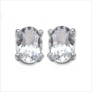 Gorgeous Womens Sterling Silver 1.30 CTW Topaz Designer Earrings